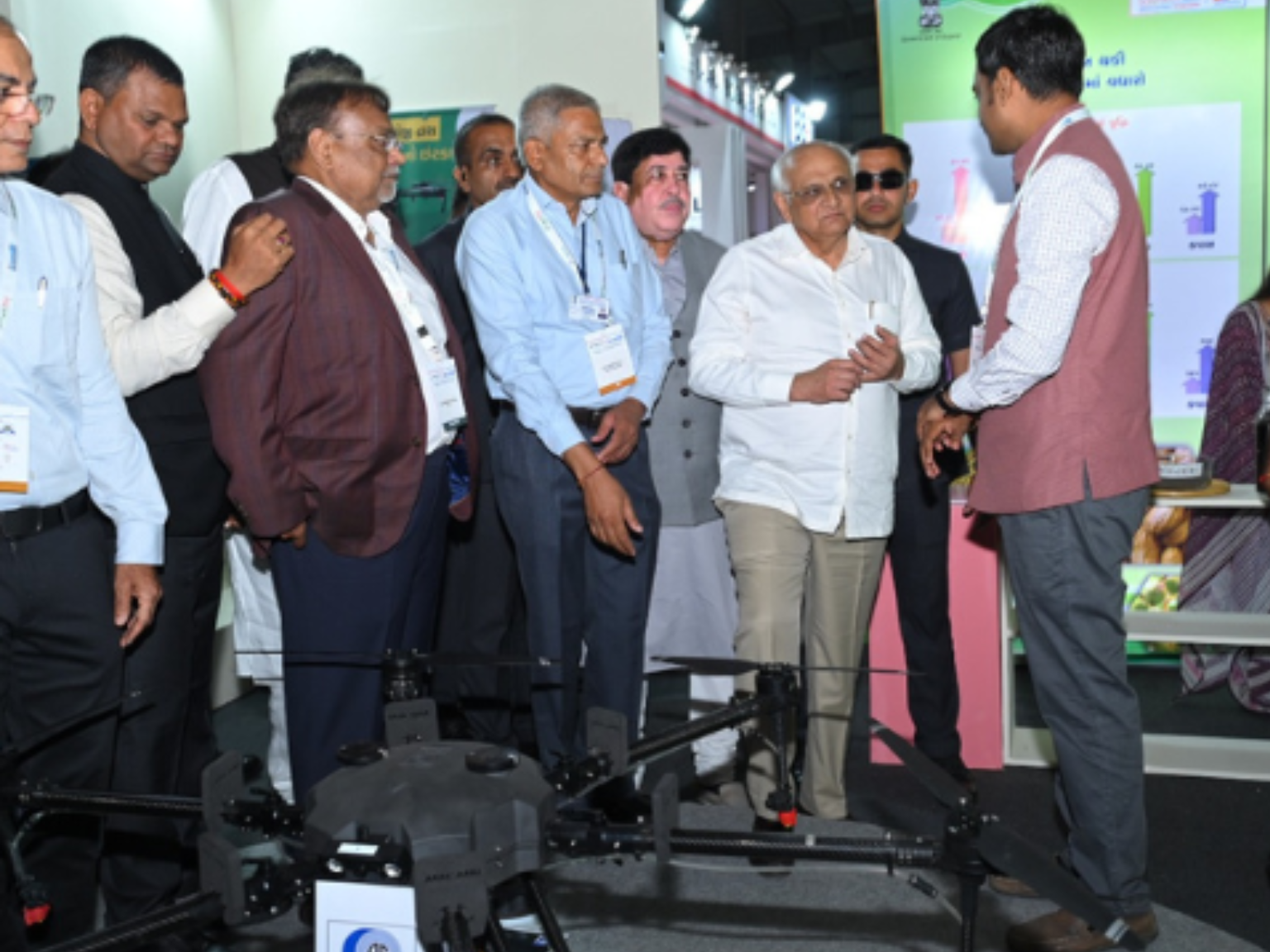 Agriculture drone showcase at government exhibition