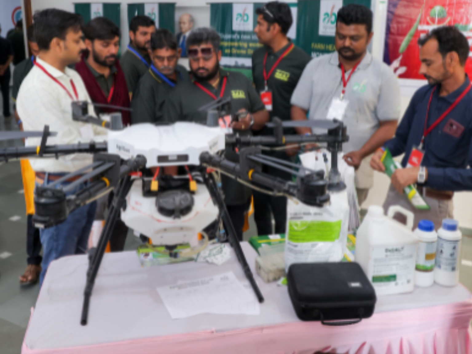 Live drone and crop protection product demo